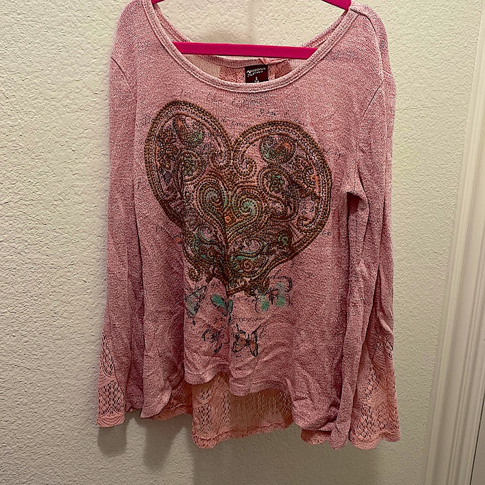 Arizona Jean Co Pink Heart Shirt